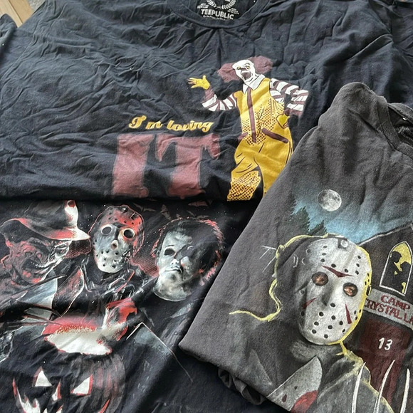 Teepublic Halloween Horror Tee Tshirt bundle sz 2XL short sleeve - Picture 1 of 10